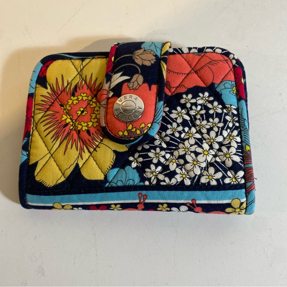 Vera Bradley Happy Snails Trifold Floral Wallet